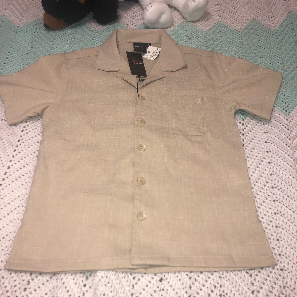 Boys Khaki Linen Shirt